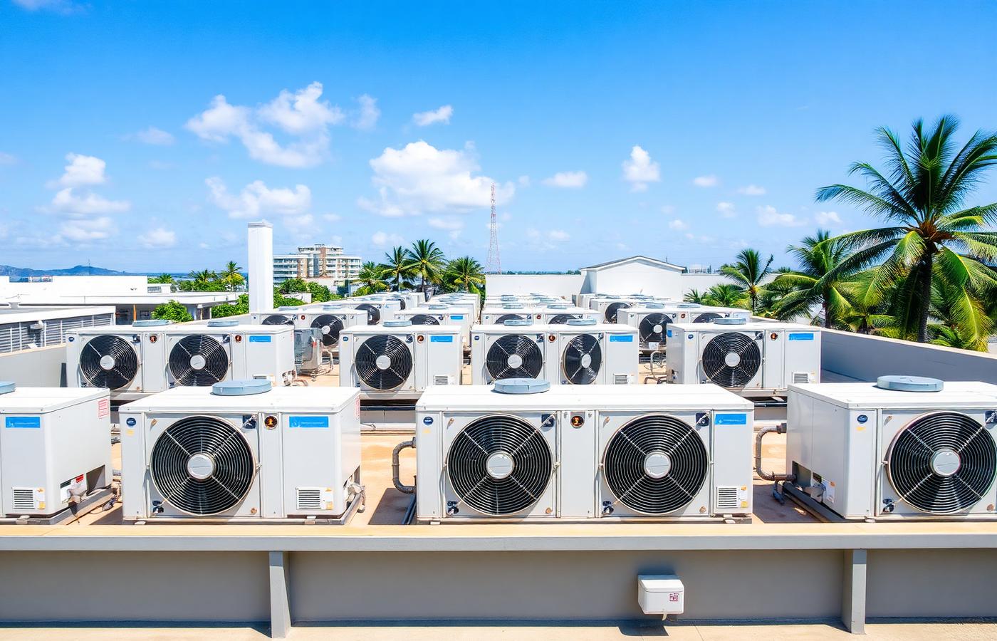 Air conditioning equipment maintained under a preventive maintenance contract in Zanzibar